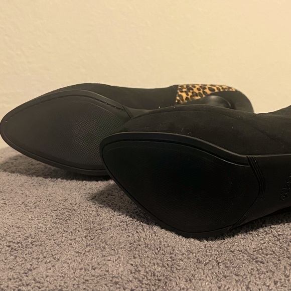 Women’s Guess Black Multi Fabric (leopard) High Heel Booties - Picture 8 of 10